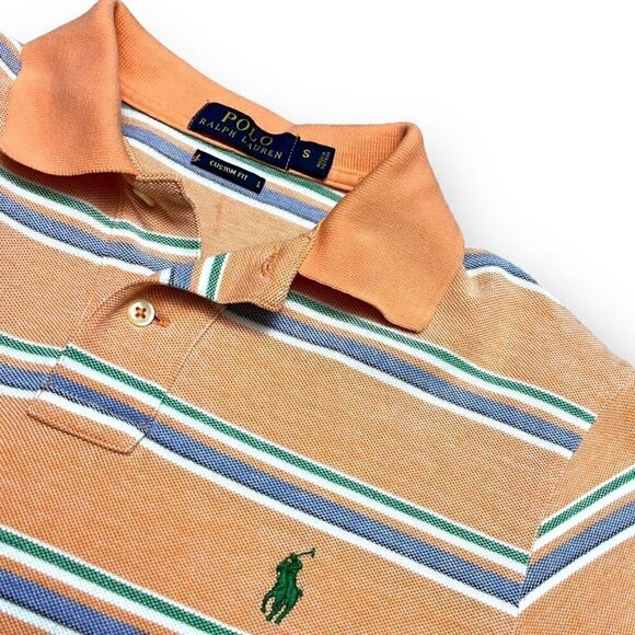 Polo Ralph Lauren Striped Short Sleeve Designer Polo Summer Tee Shirt - Womens S - Picture 2 of 3